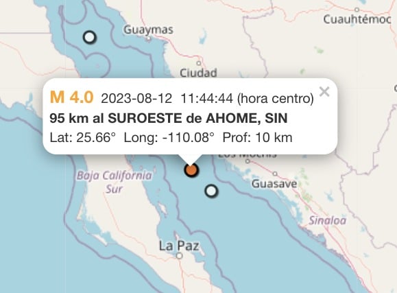 Sismo en Sinaloa