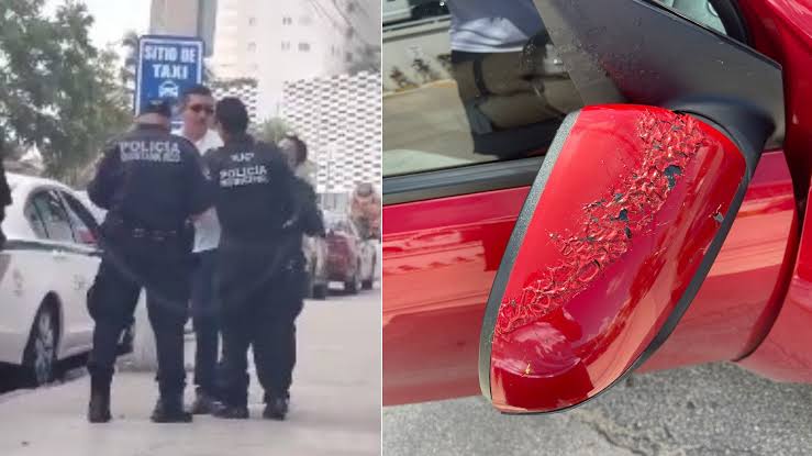 Taxistas atacan con ácido a conductor de aplicación en Quintana Roo