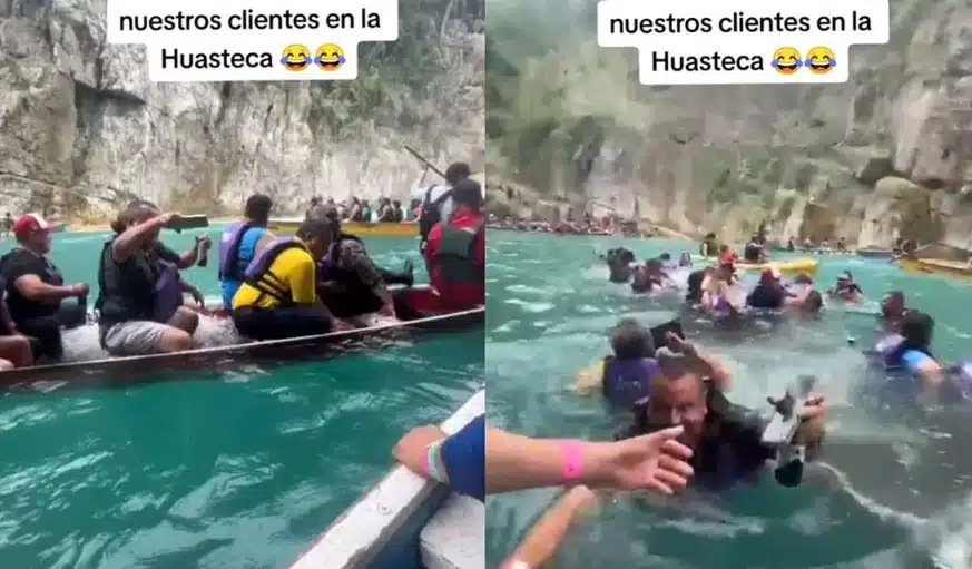 Canoa con turistas se hunde en la Huasteca Potosina