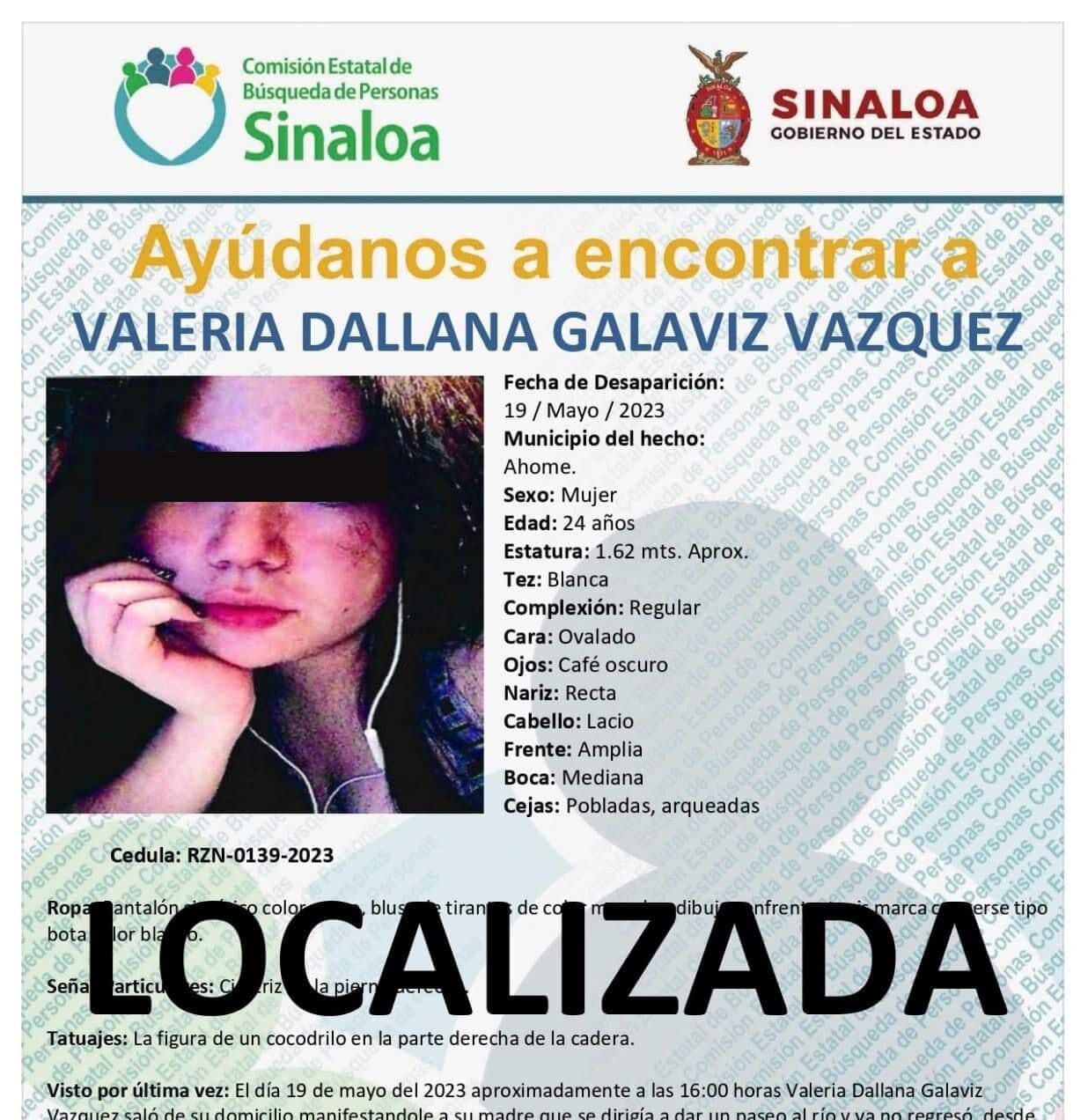Valeria Dallana se encontraba desaparecida desde el 19 de mayo.