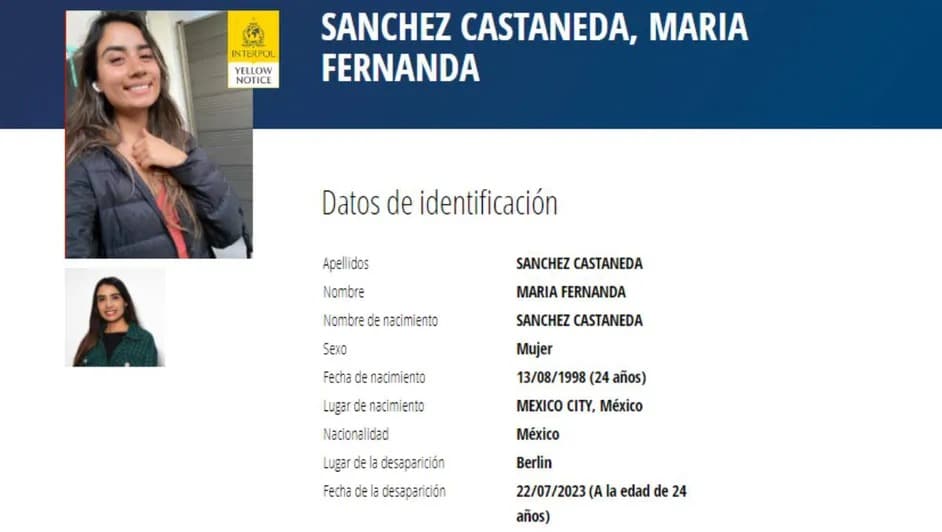 Mujer desaparecida en Alemania