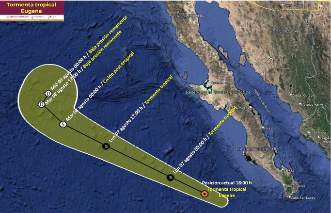 Trayectoria tormenta tropical 
