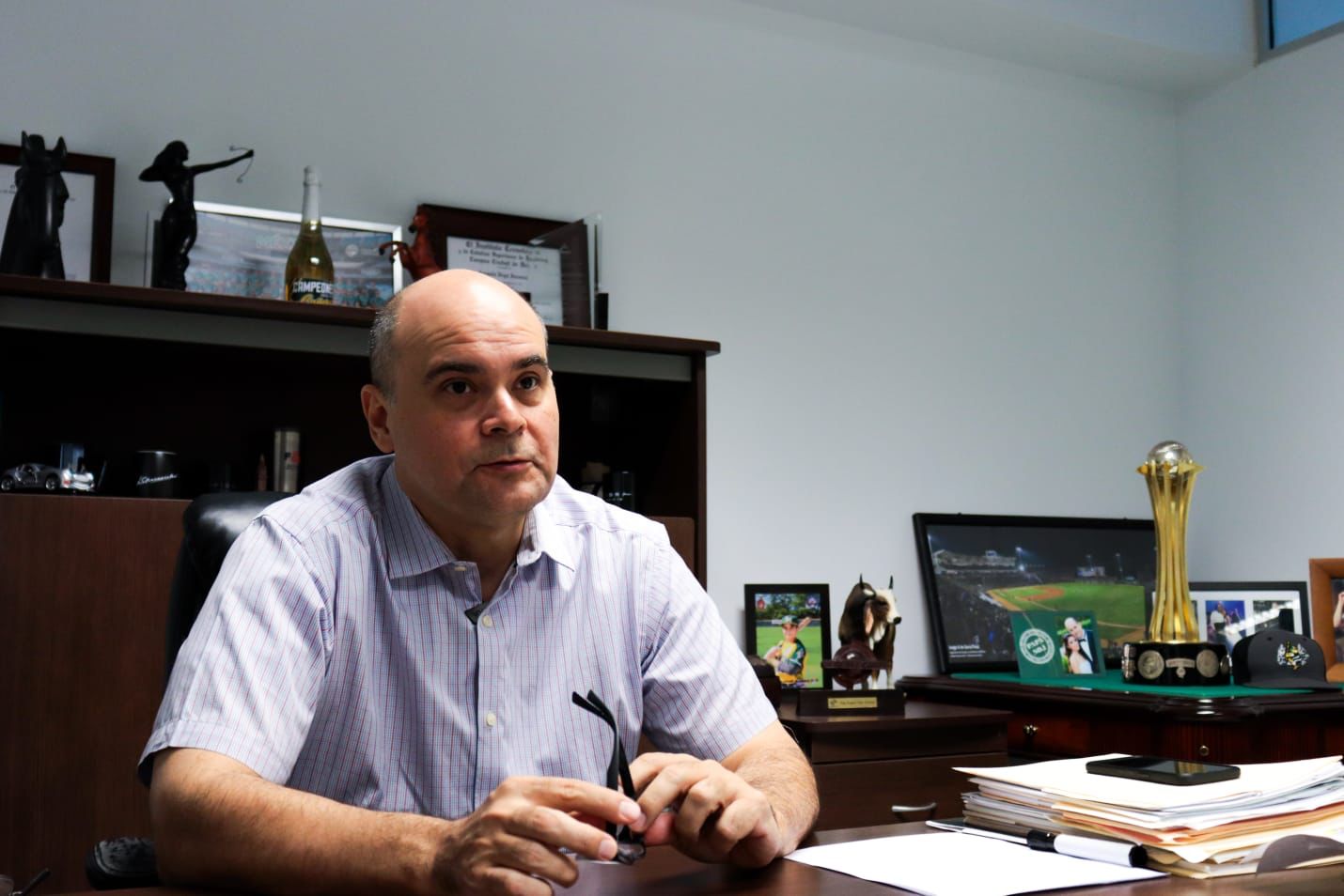 El presidente del club Cañeros de Los Mochis, Joaquín Vega Inzunza