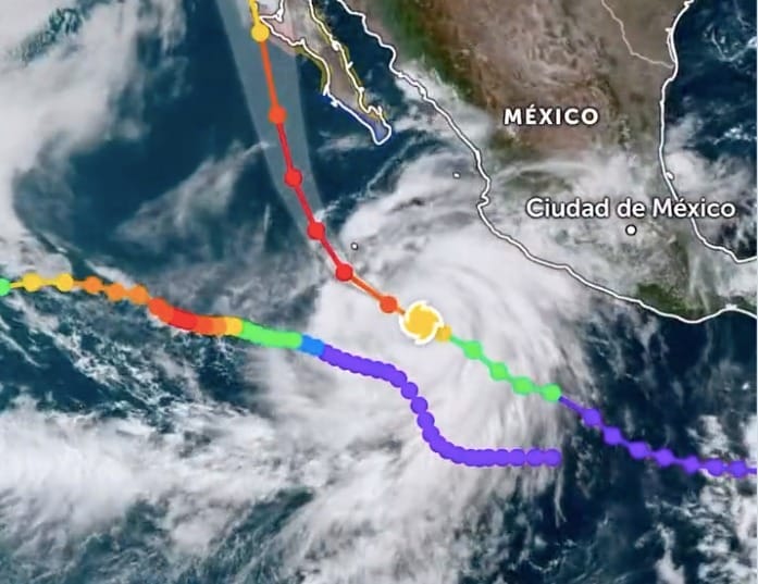 Segumiento del huracán Hilary por la Coordinación Nacional de Protección Civil.