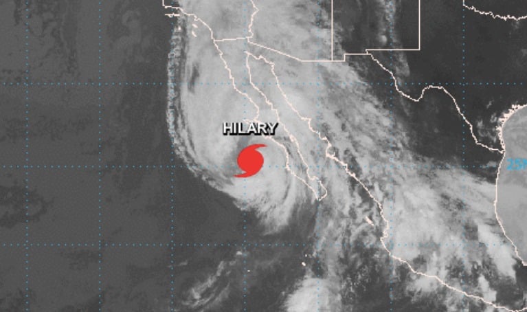 Hilary pierde fuerza mientras acerca su centro al primer destino ¡Es categoría uno!