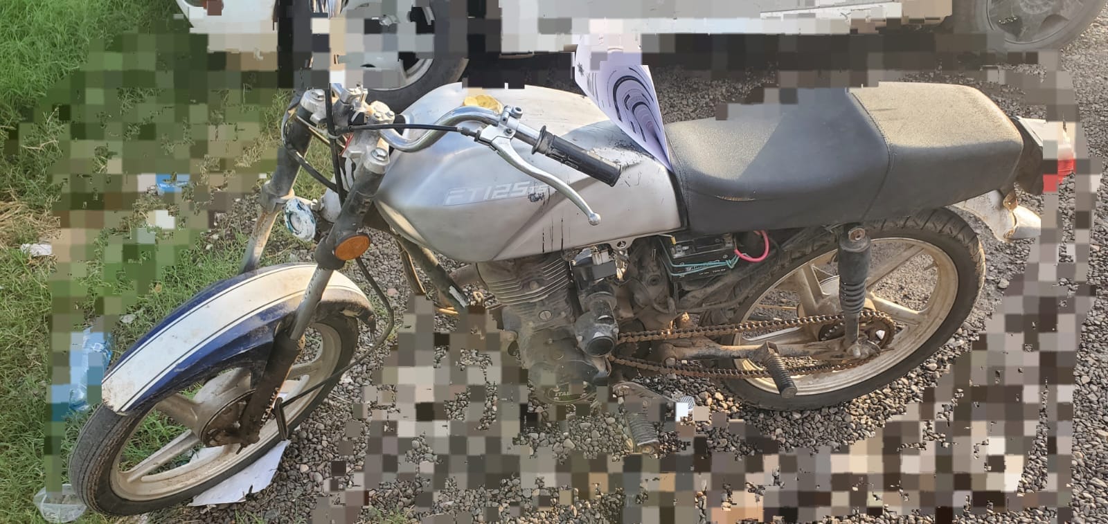 La motocicleta con reporte de robo