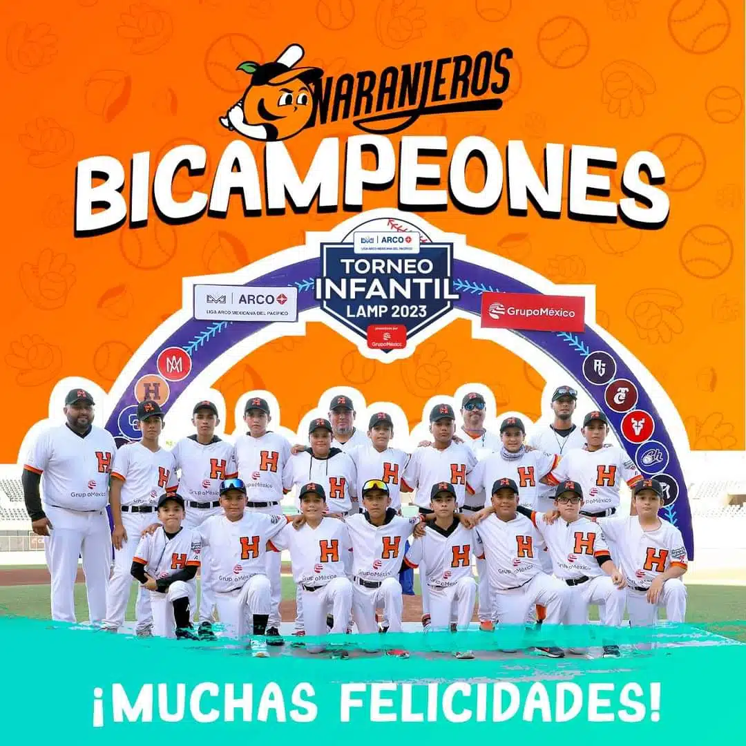 Naranjeros de Hermosillo es Bicampeón de la LMP Infantil