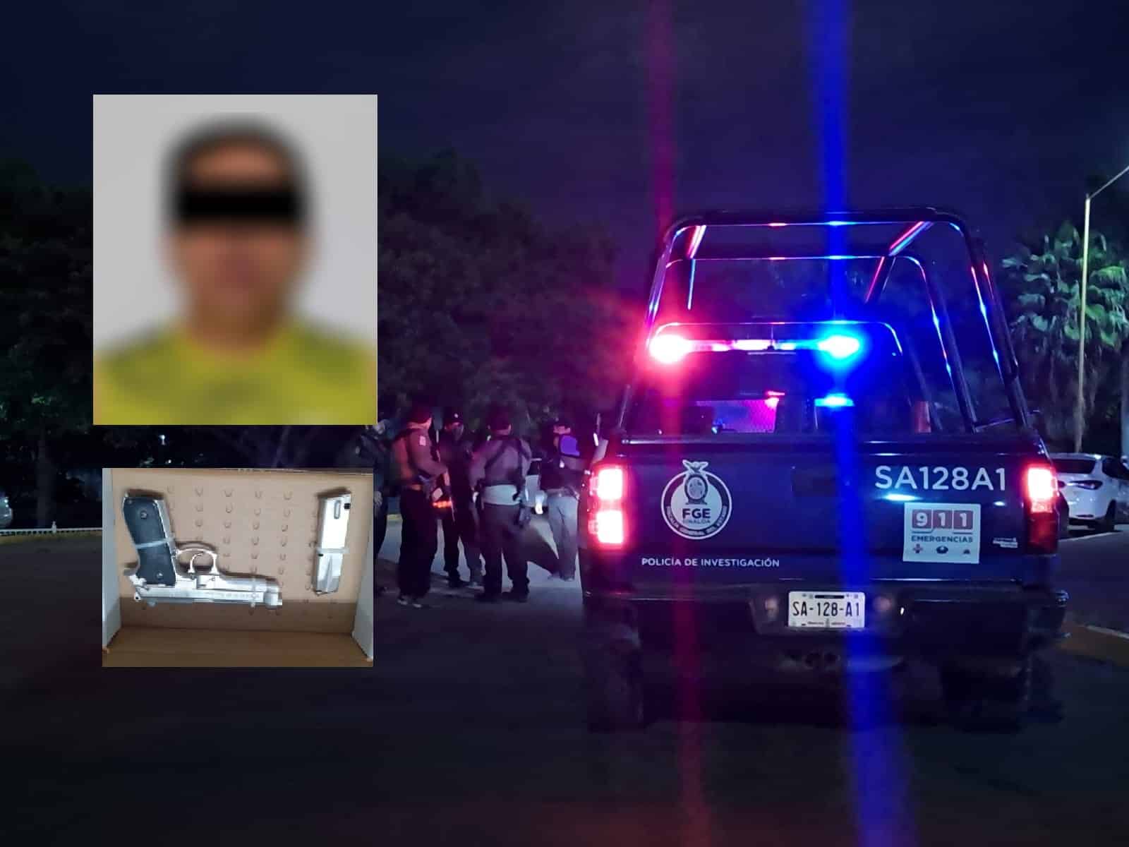 Detenido y patrulla