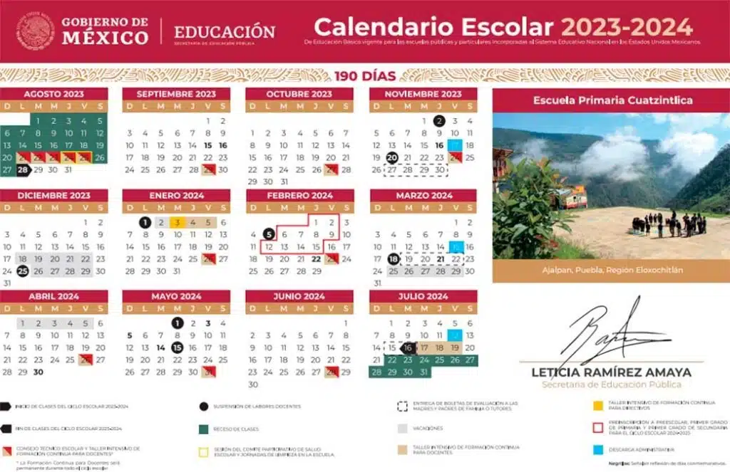 Calendario Escolar SEP 2023-2024