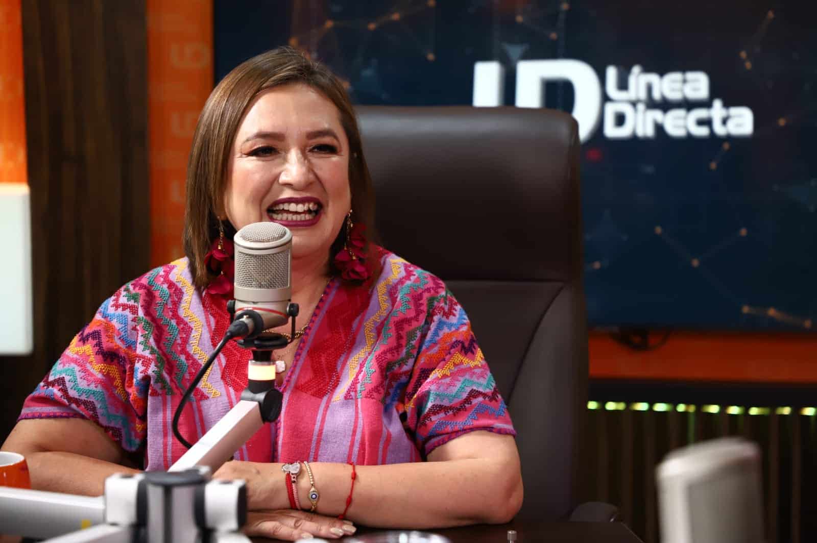 Xóchitl Gálvez en el estudio de Línea Directa