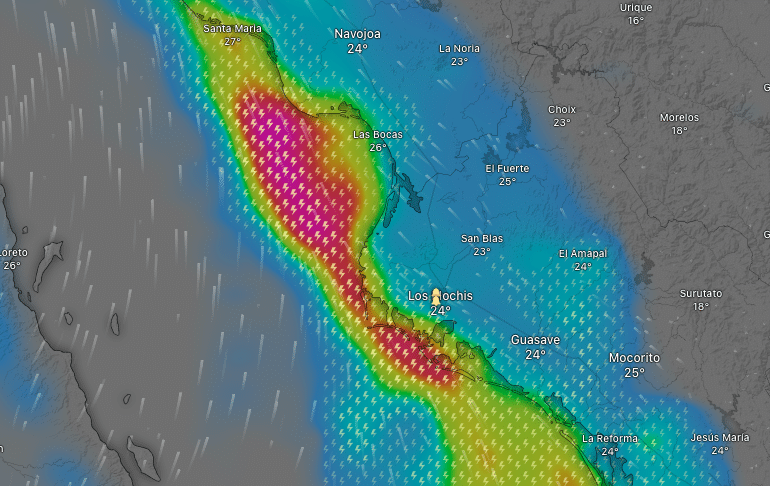 Zonas de tormenta Sinaloa