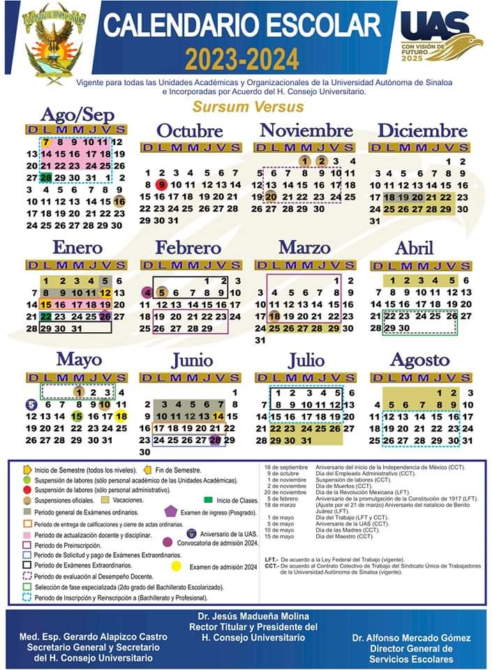 ¡Atención estudiantes! ¿Ya lo vieron? La UAS publica su calendario