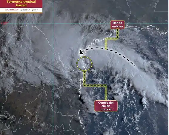 Mapa de ciclón Harold