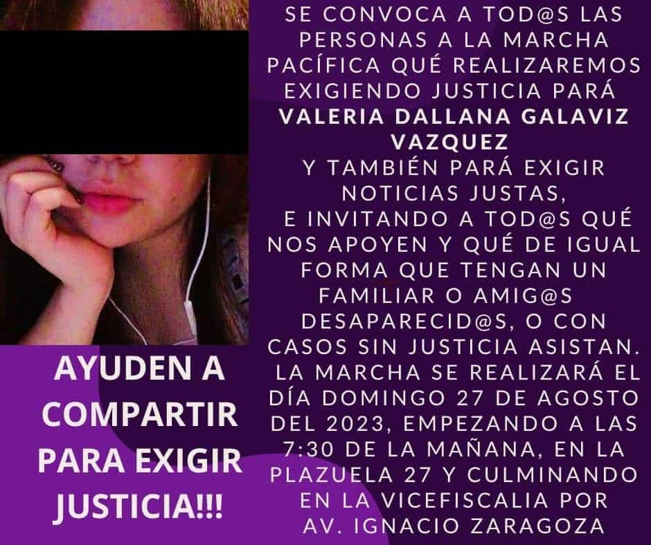 Convocatoria a marcha, tiene la fotografía de Valeria Dallana