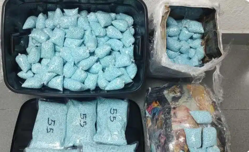 Paquetes con pastillas de fentanilo aseguradas por elementos de la Guardia Nacional