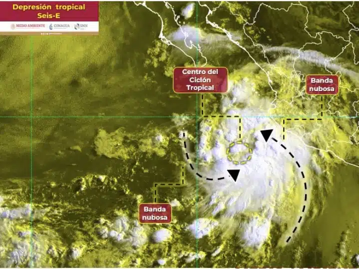 Pronóstico depresión tropical Seis-E en el Pacífico mexicano
