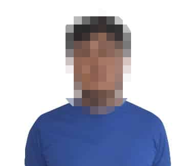 Detenido con cara difuminada
