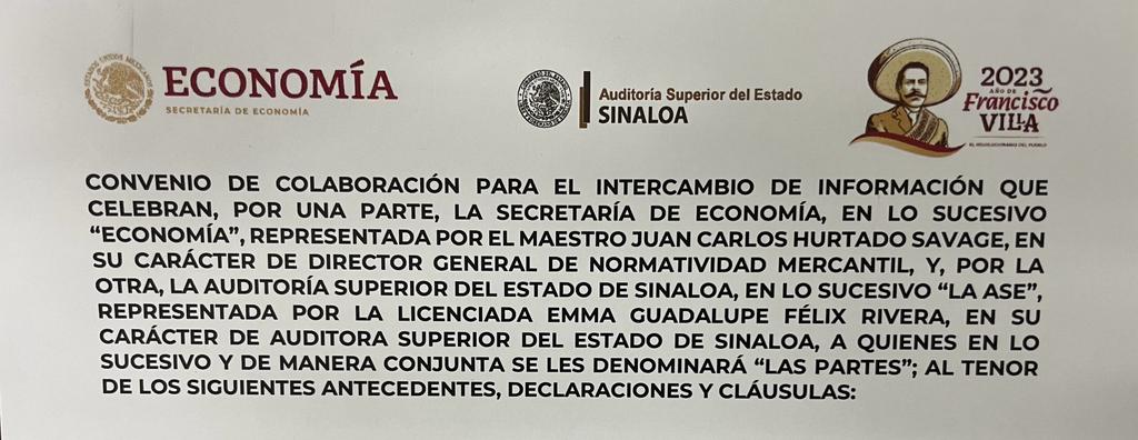 ASE y Secretaría de Economía firman convenio