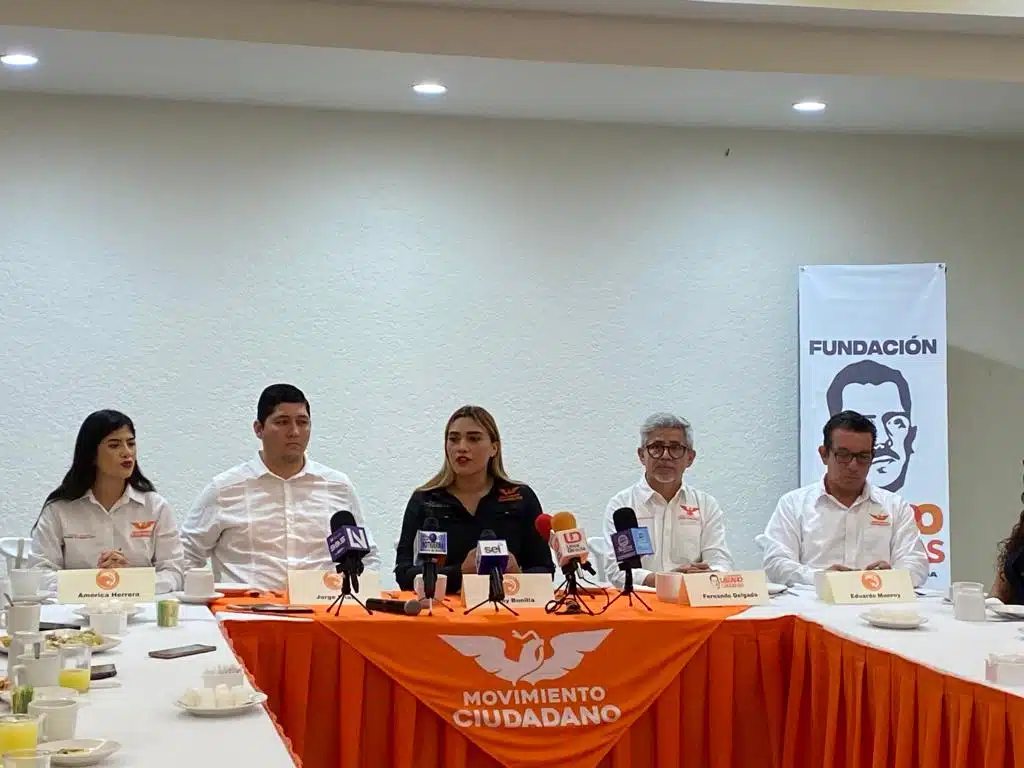 Delegación estatal del partido Movimiento Ciudadano en rueda de prensa