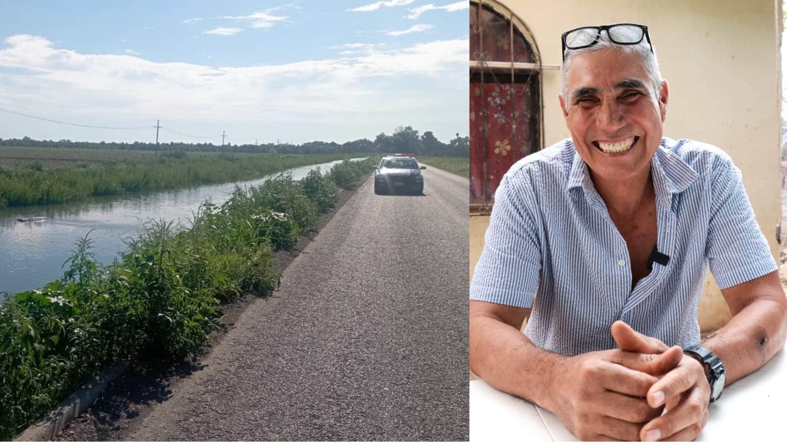 policía vial Daniel Escobar Arias del lado derecho, de lado izquierdo canal donde salvo 4 vidas