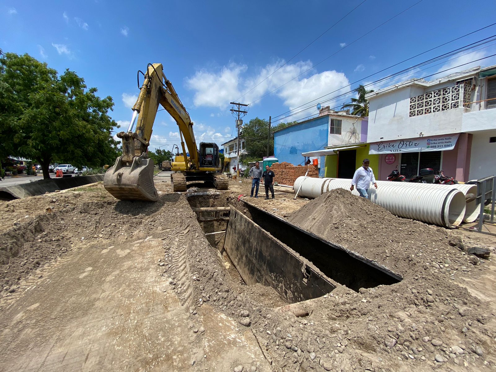 obra del colector Delfín en el Infonavit Alarcón
