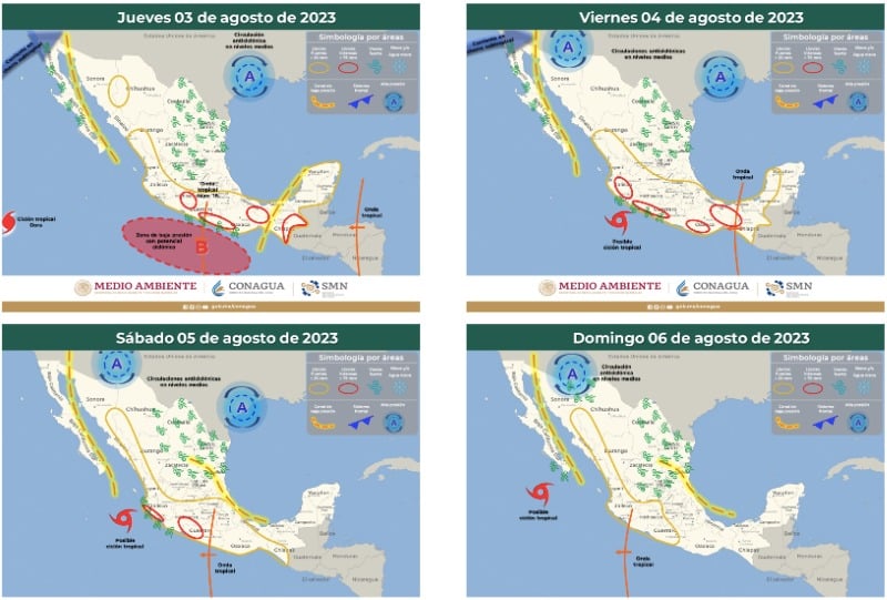 El meteorológico nacional pronóstica sobre el ciclón Eugene