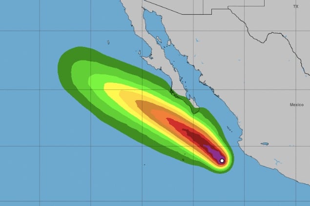 Trayecto de la tormenta tropical Eugene