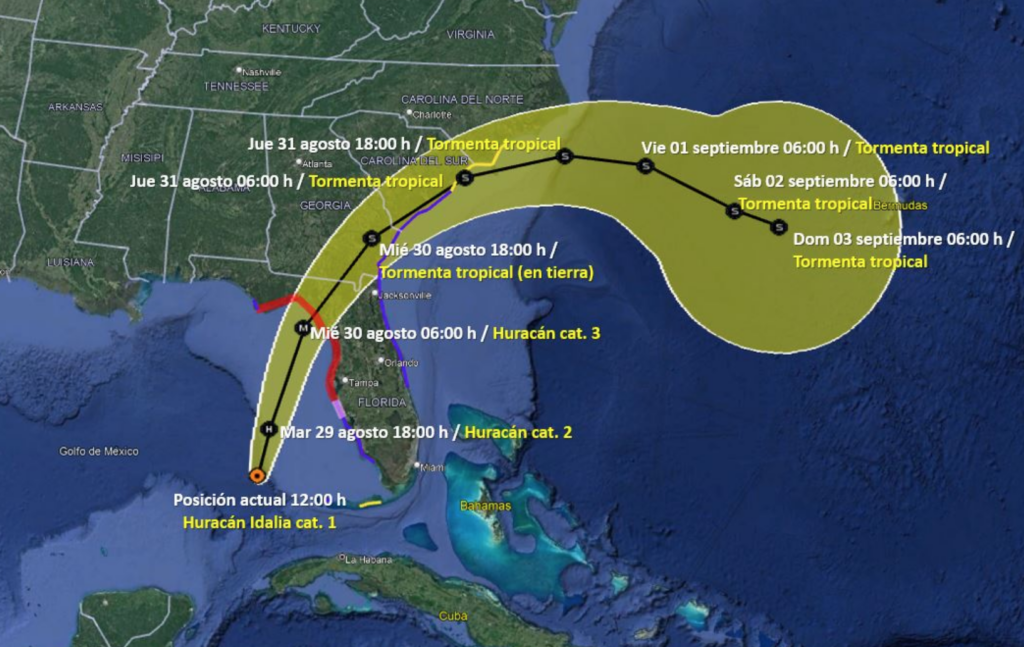 Pronóstico del huracán Idalia