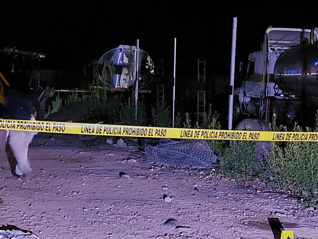 Zona acordonada donde se encontró un cuerpo calcinado