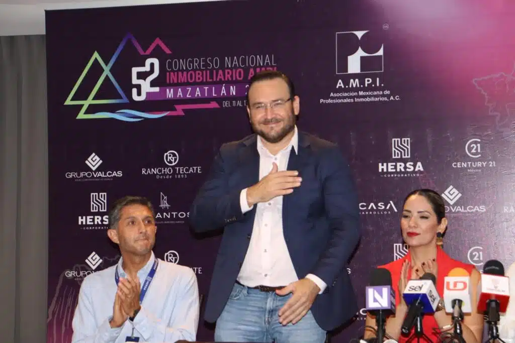 Conferencia de prensa sobre el Congreso Nacional Inmobiliario AMPI Mazatlán 2023.