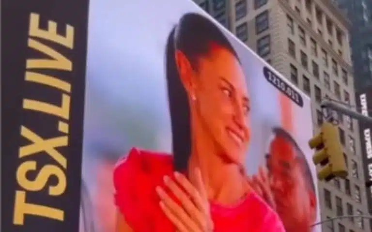 Acción Nacional presenta denuncia por propaganda de Claudia Sheinbaum en Times Square