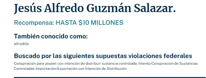 Ficha de la DEA contra Guzmán Salazar