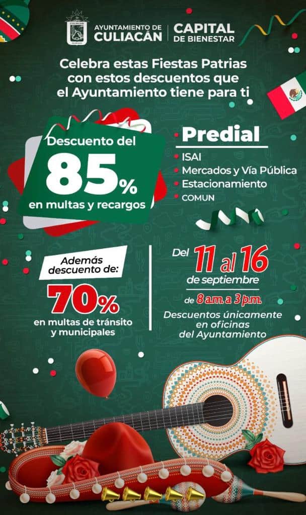 Cartel de un comunicado de descuentos