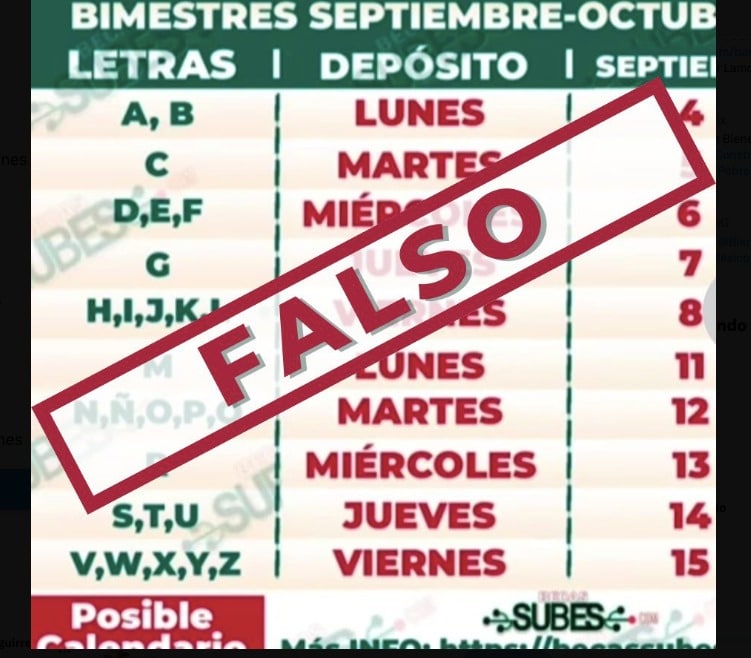 Imagen de pago de bienestar falso