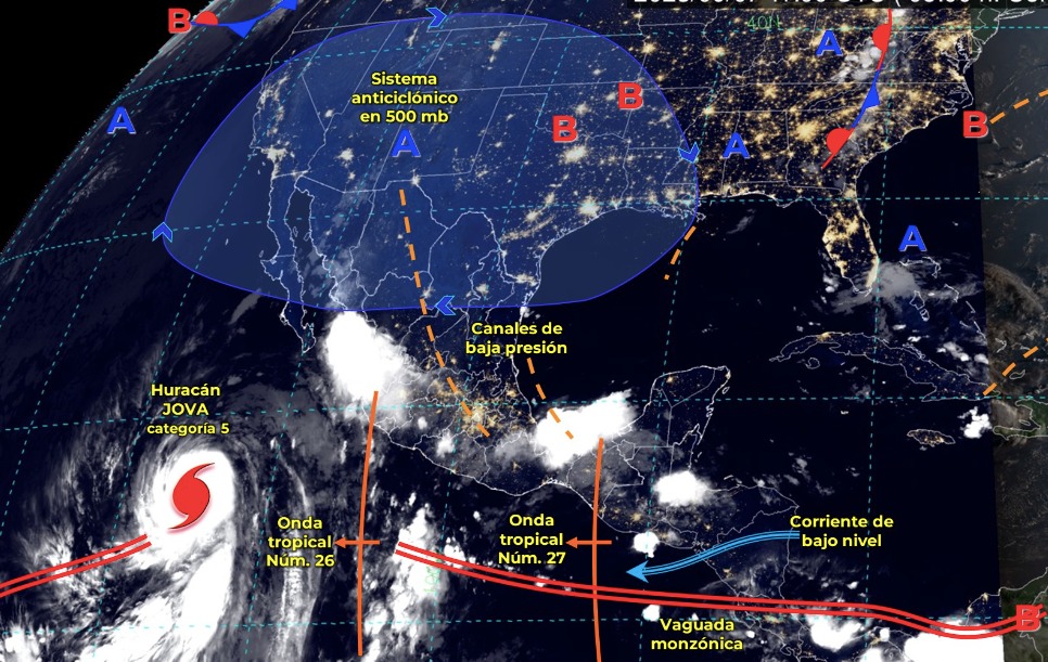 Mapa del Servicio Meteorológico Nacional con sistemas activos