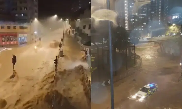Fuerte tormenta deja severas inundaciones en Hong Kong