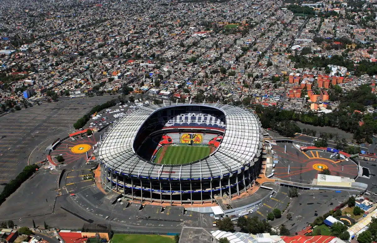 Imagen aerea del estadio azteca