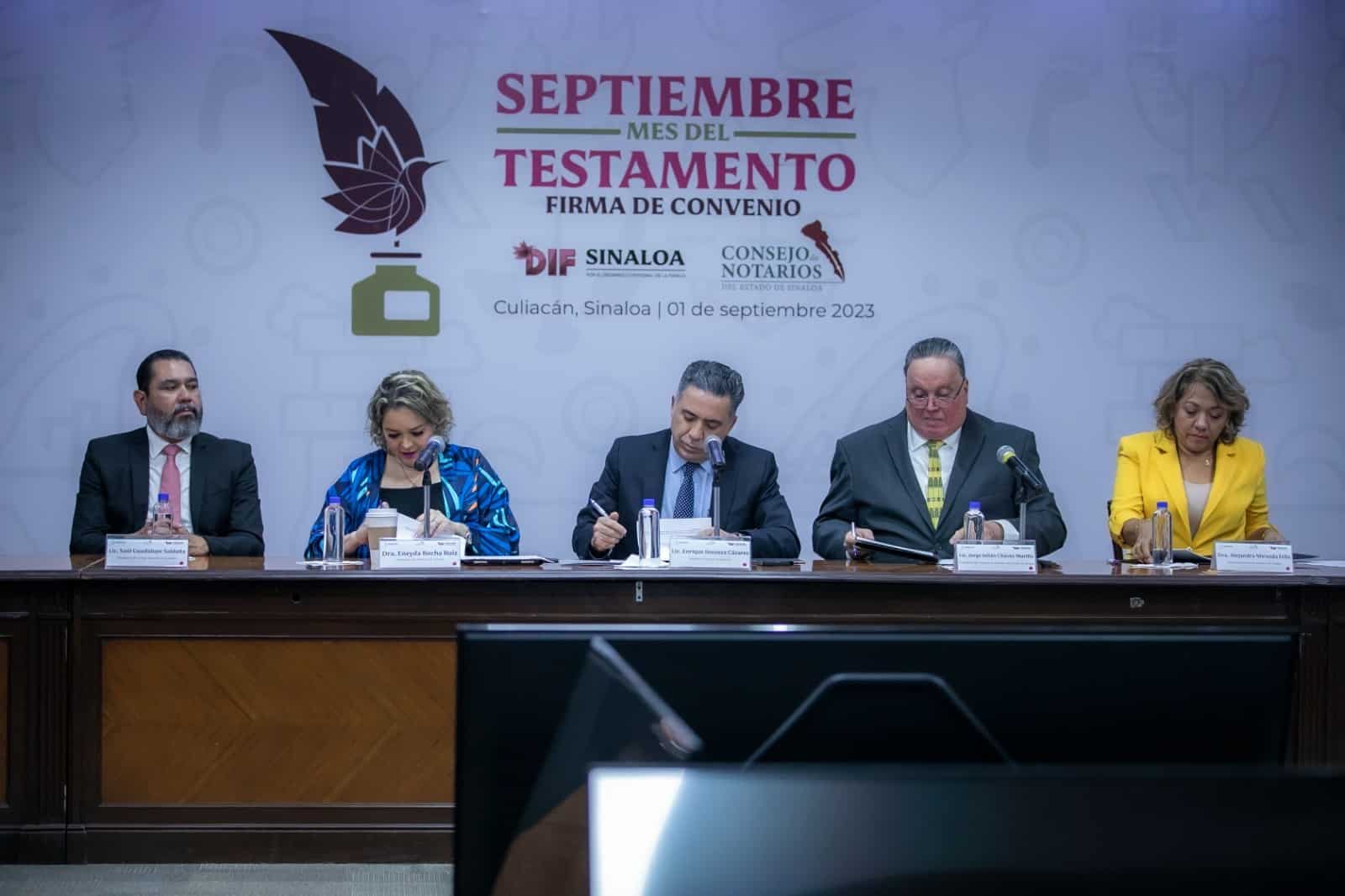 Firma de convenio Septiembre mes del testamento