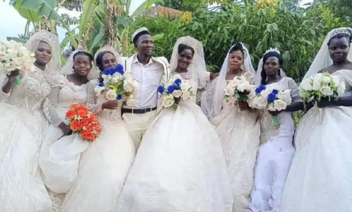 Hombre se casa con 7 mujeres en Uganda el mismo día