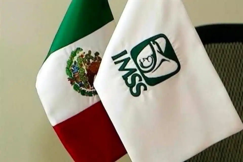 2 banderas una de México y una del IMSS