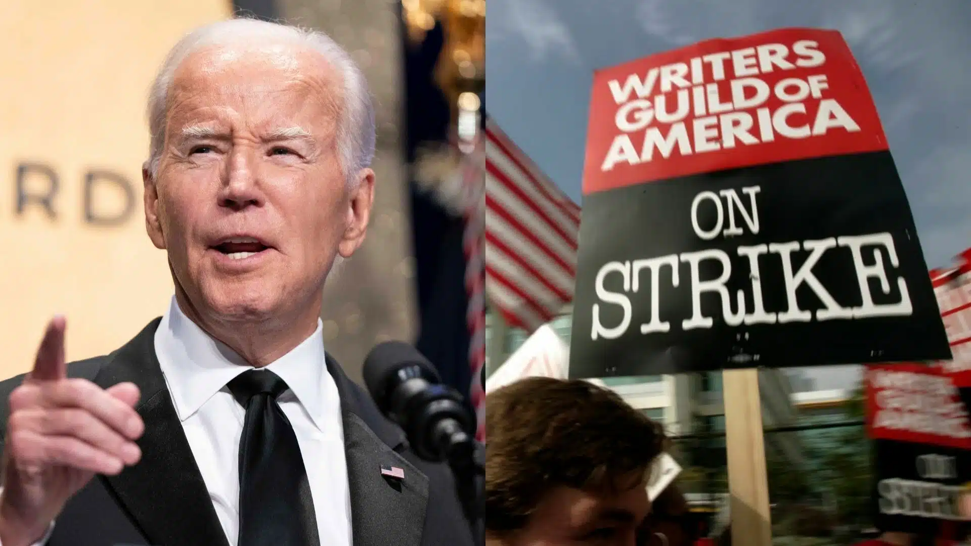 Joe ¿Biden celebra el acuerdo de guionistas