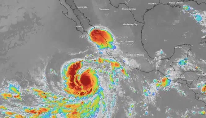 Mapa de México y previsión de tormentas