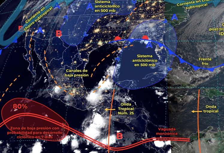 Mapa del clima con fenómenos activos hasta la mañana de este sábado 02 de septiembre
