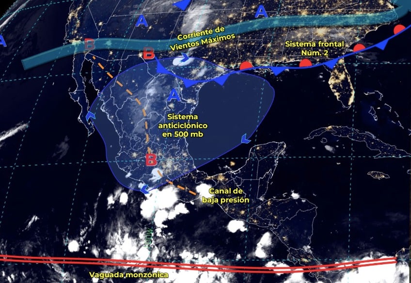 Mapa de México del pronóstico del clima