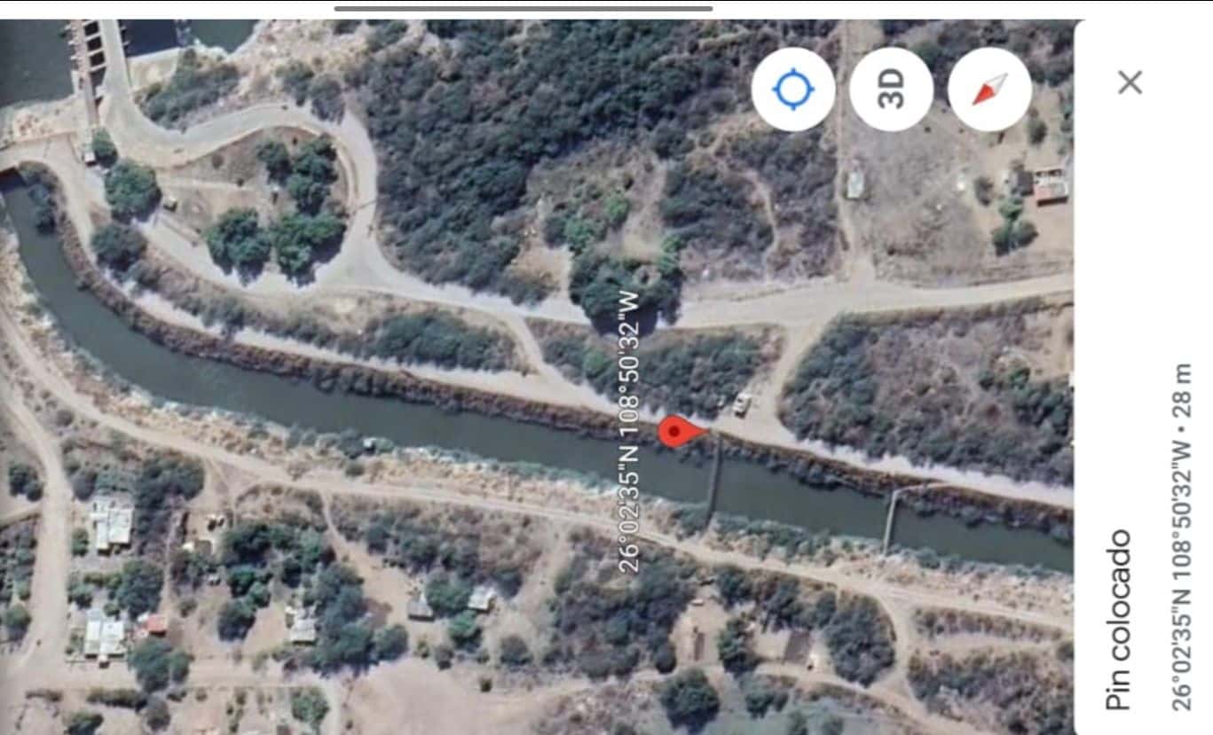 Mapa satelital con una ubicación