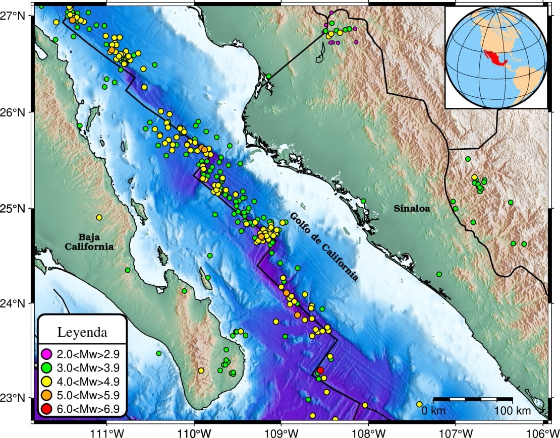 Sismos 2023 Pacífico Golfo California