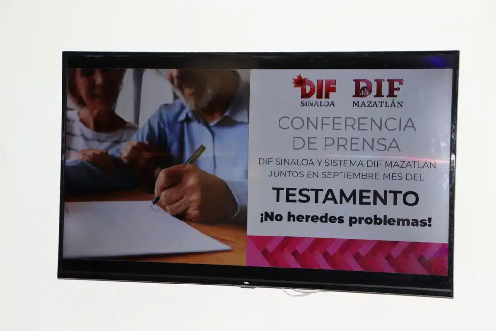 Sistema DIF Mazatlán y el DIF Sinaloa ponen en marcha campaña, Juntos en septiembre, mes del testamento.