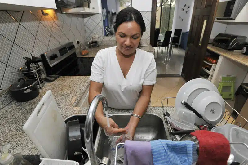 Trabajadora del hogar en México.