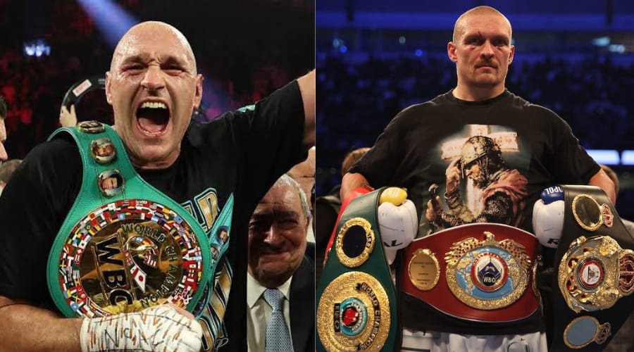 Collage Tyson Fury y Oleksandr Usyk
