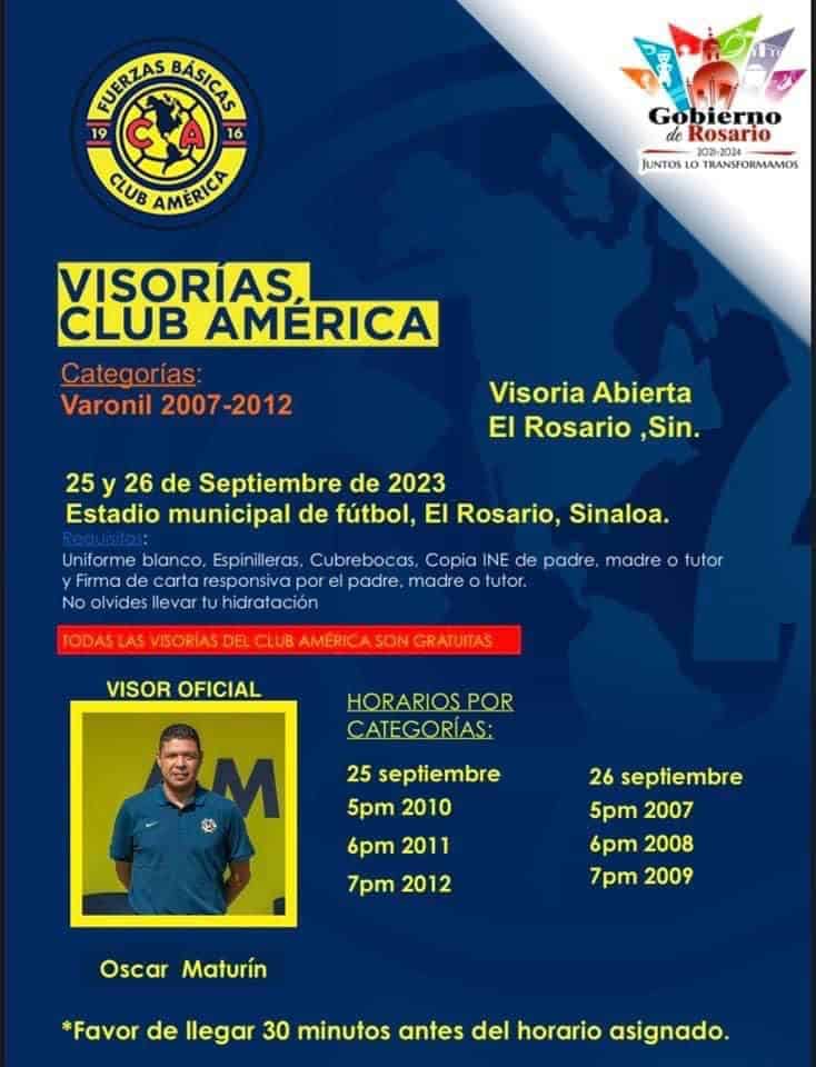 Convocatoria de un club de futbol para visorías